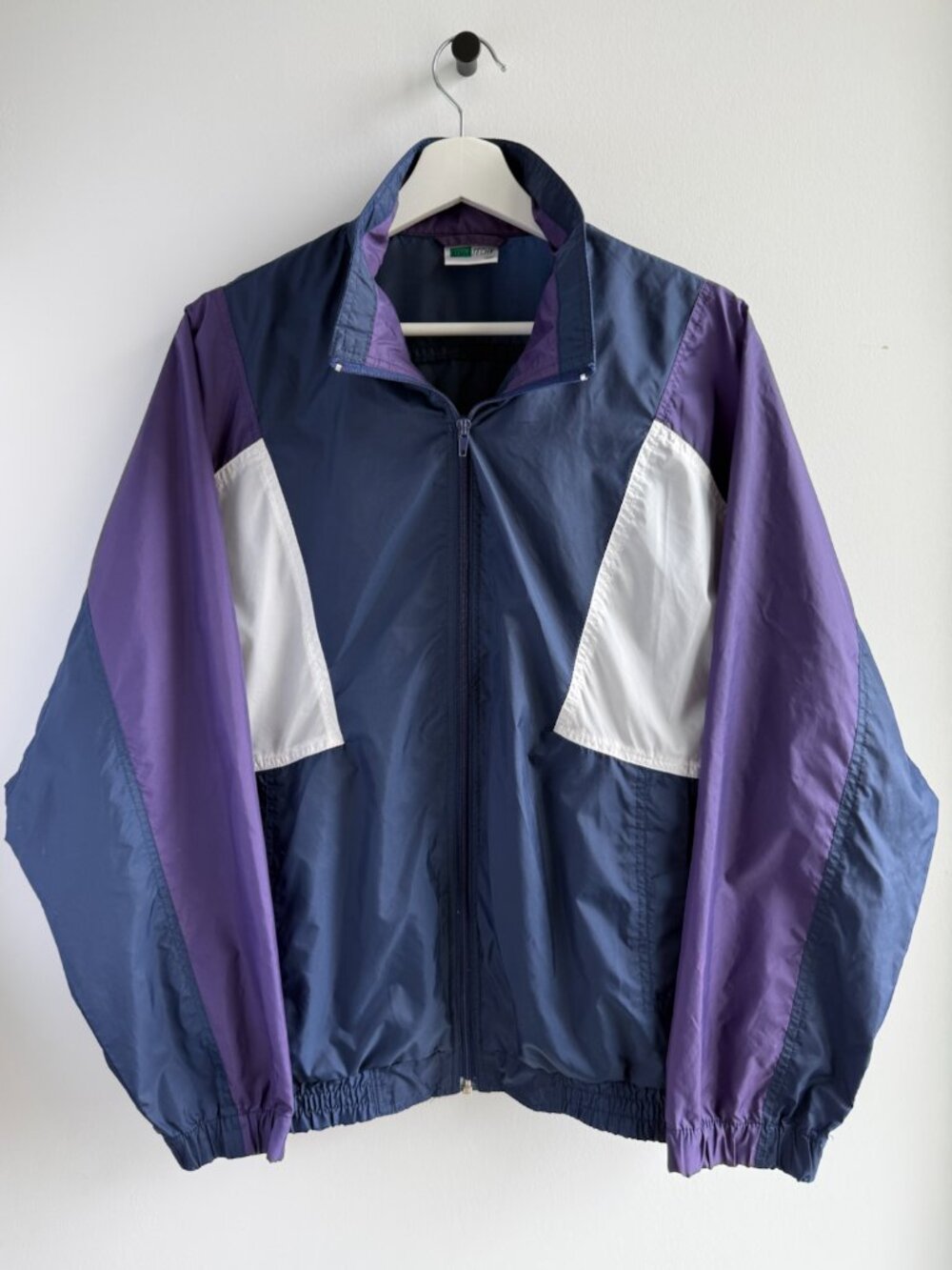 Vintage Athletech Track Jacket Colorblock Full Zip Windbreaker Blue Purple S